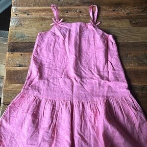 Crewcuts size 14 pink bow strap dropwaist dress
